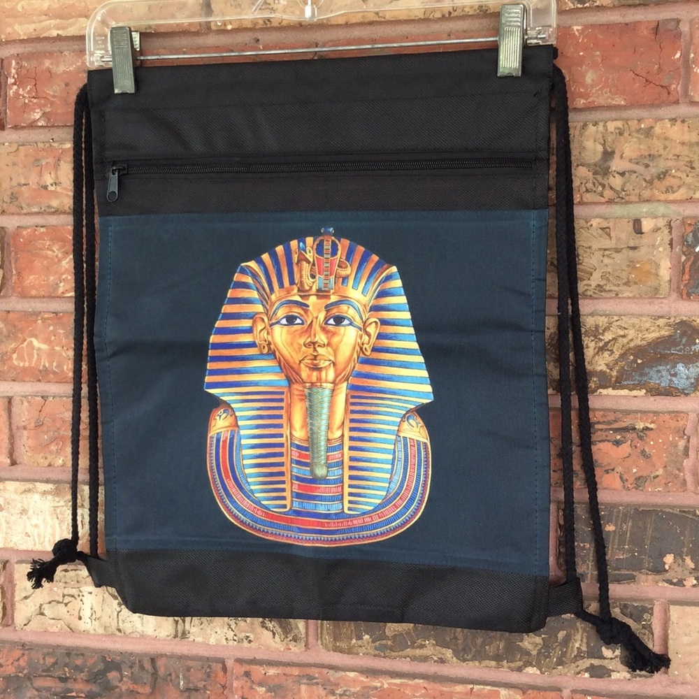 🔥 King Tut Drawstring Bag Backpack Adj Str…